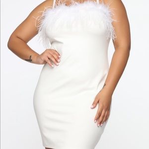 White fashionnova 90s babe dress